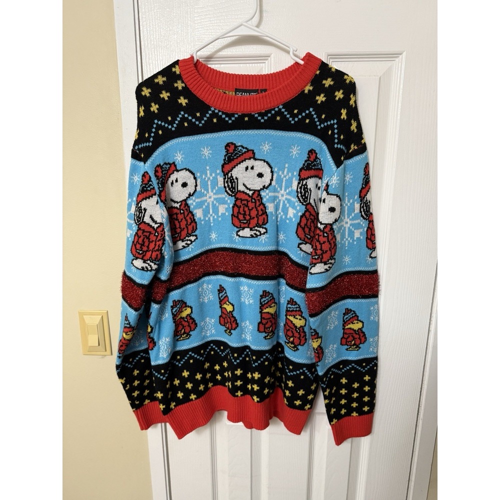 PEANUTS Snoopy And Woodstock Christmas Sweater Women's Size Large